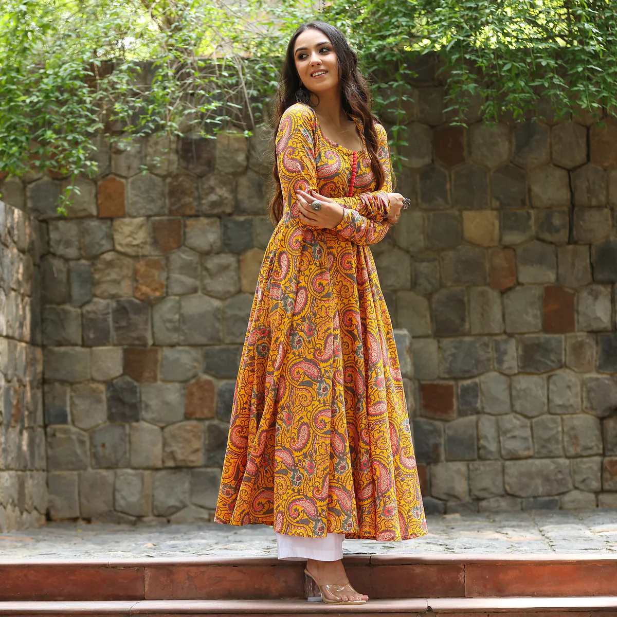 Ullaas Gher paisley jal printed Cotton  Kurta - Image 3