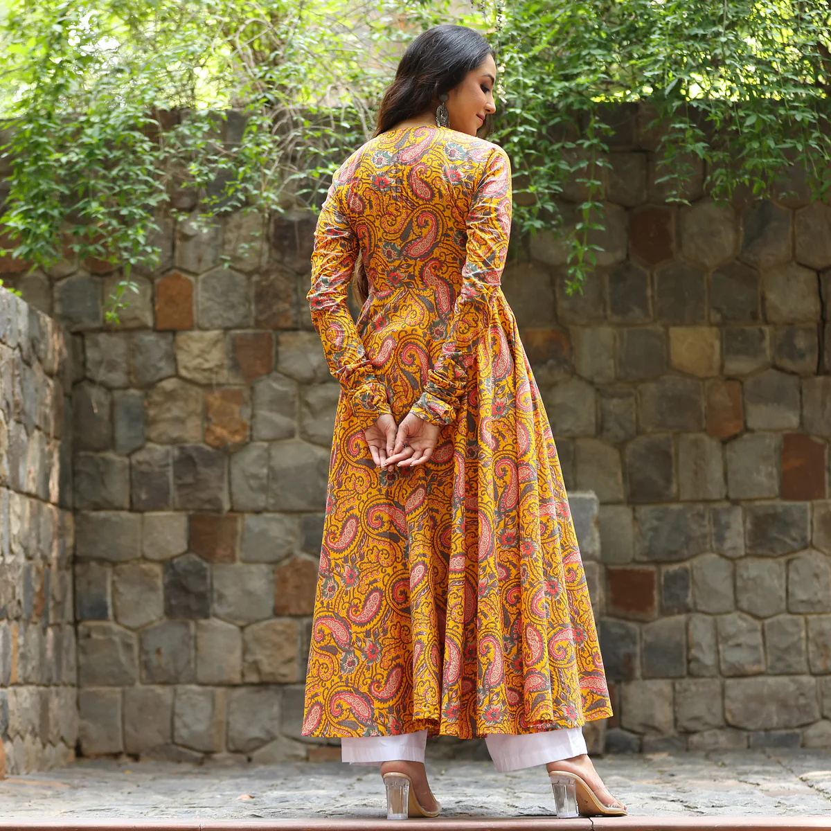 Ullaas Gher paisley jal printed Cotton  Kurta - Image 5