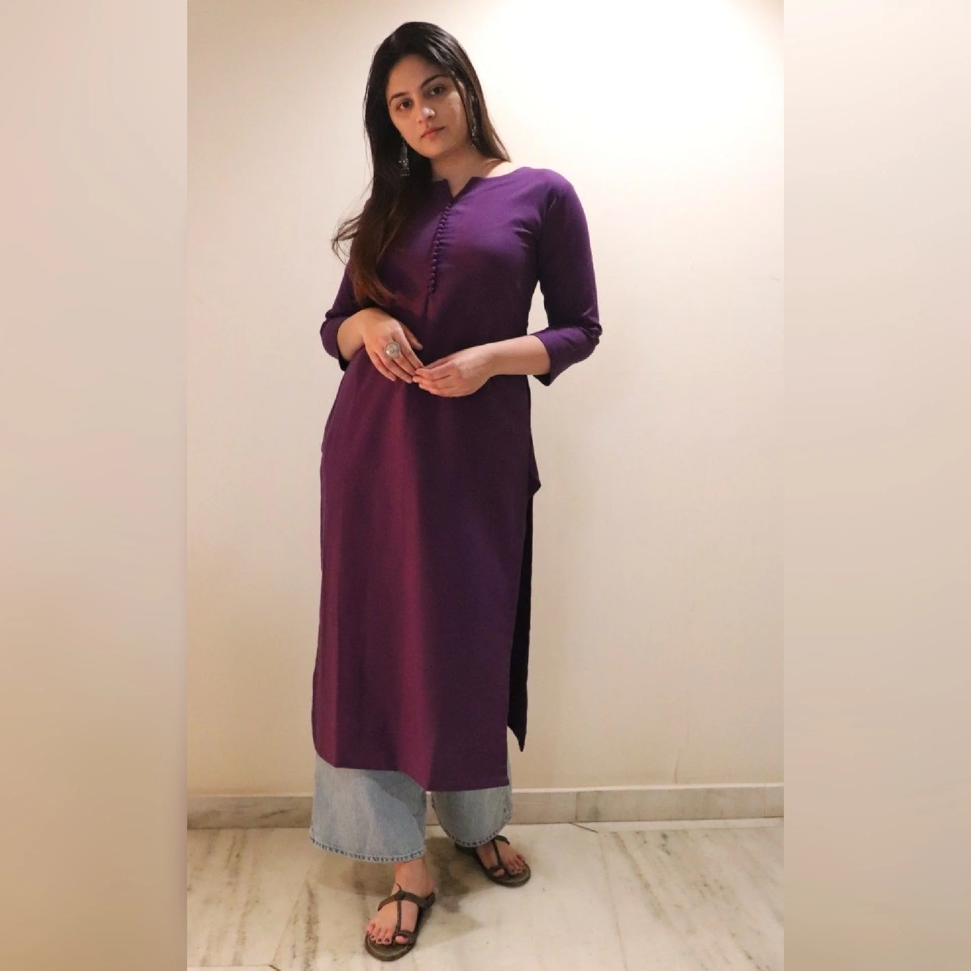 Vallari Straight Cotton Kurta - Image 2