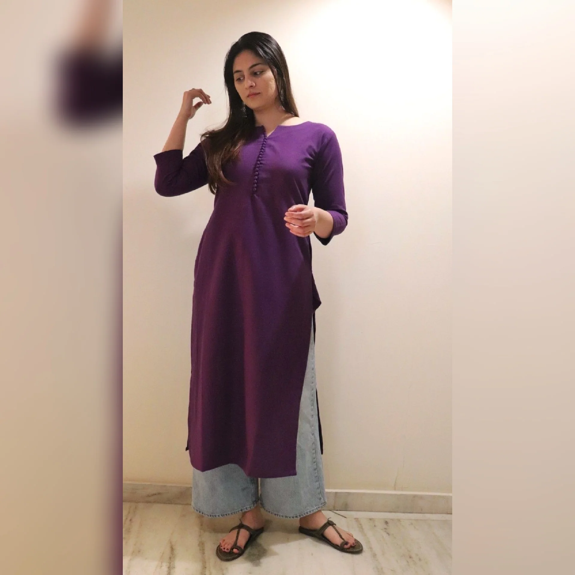 Vallari Straight Cotton Kurta - Image 3