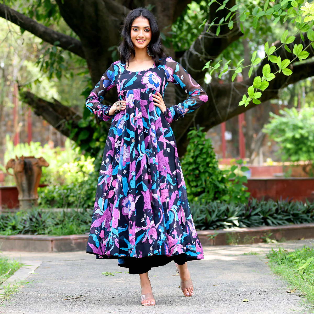 Van Floral Gerogette Kurta - Image 2