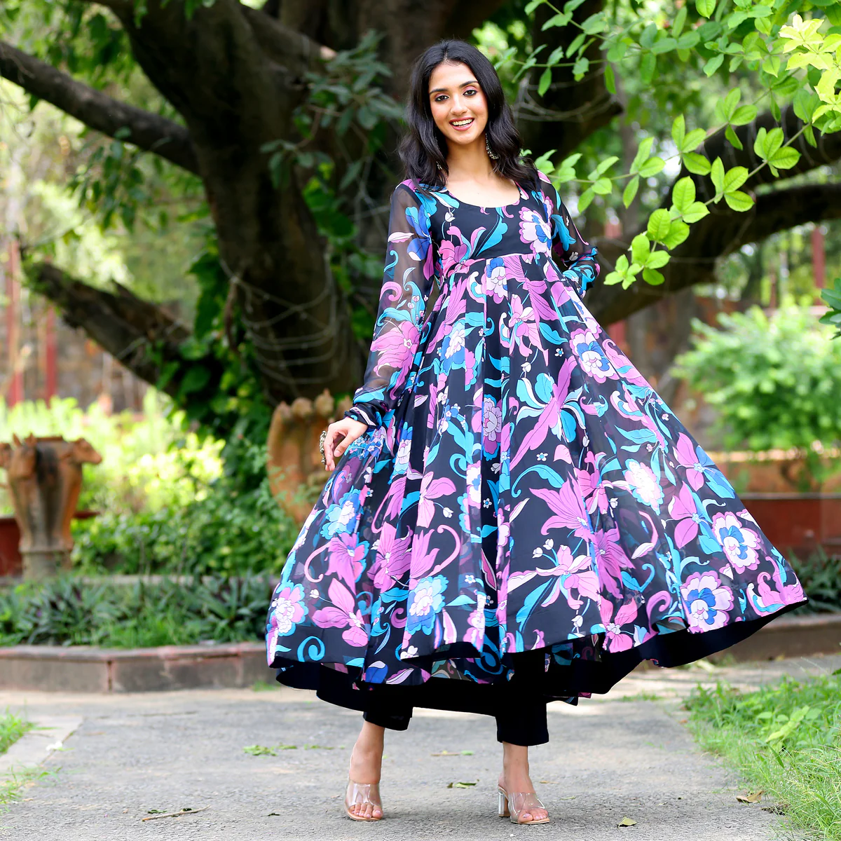 Van Floral Gerogette Kurta - Image 3