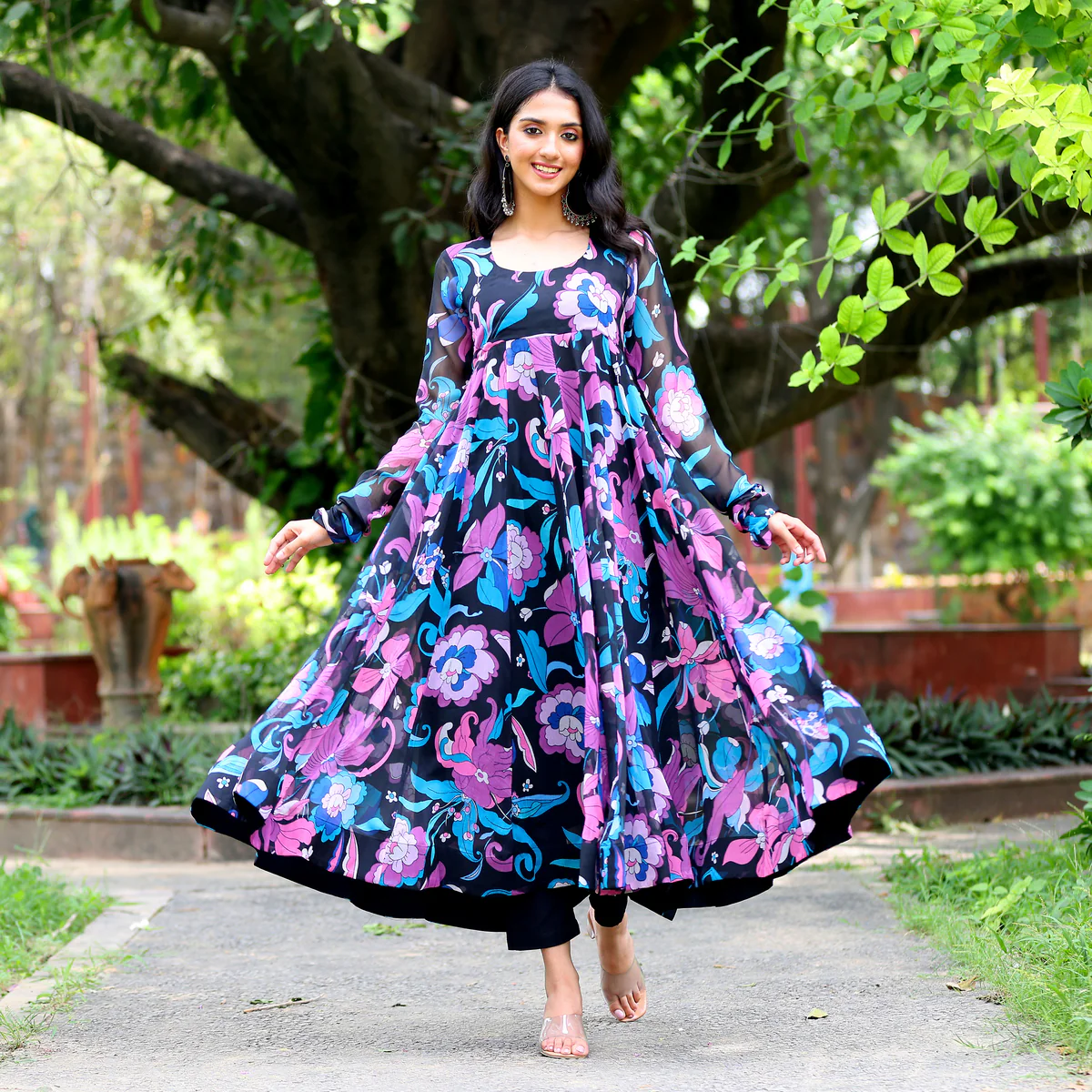 Van Floral Gerogette Kurta - Image 4