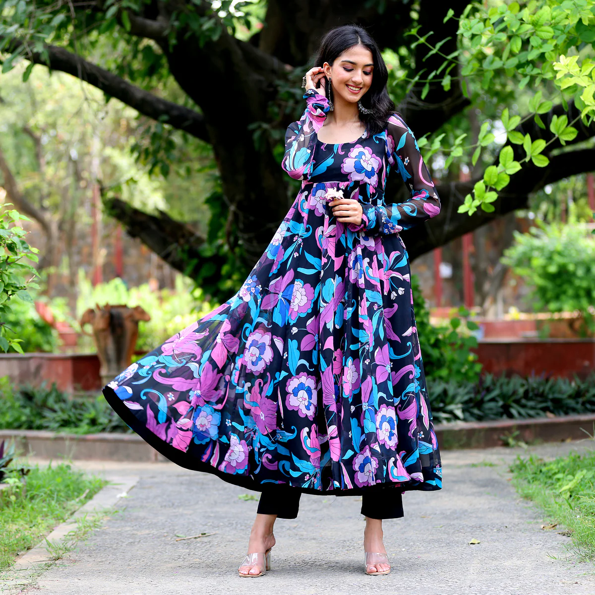 Van Floral Gerogette Kurta - Image 5