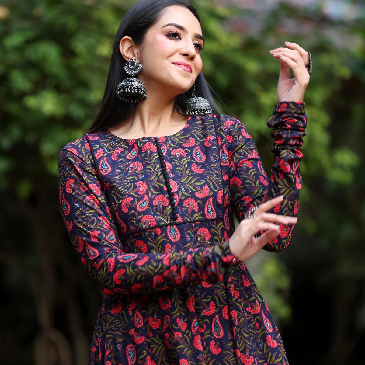 Veda paisley Gher Cotton Kurta - Image 7
