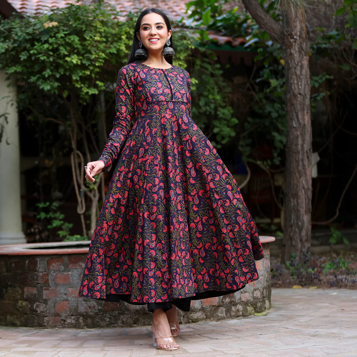 Veda paisley Gher Cotton Kurta - Image 8