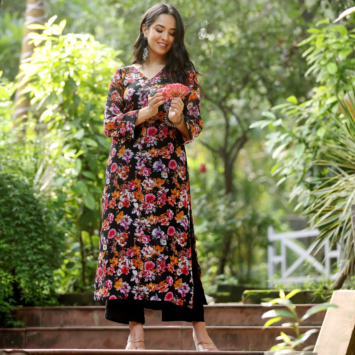 Vyas Floral Georgette Kurta - Image 10
