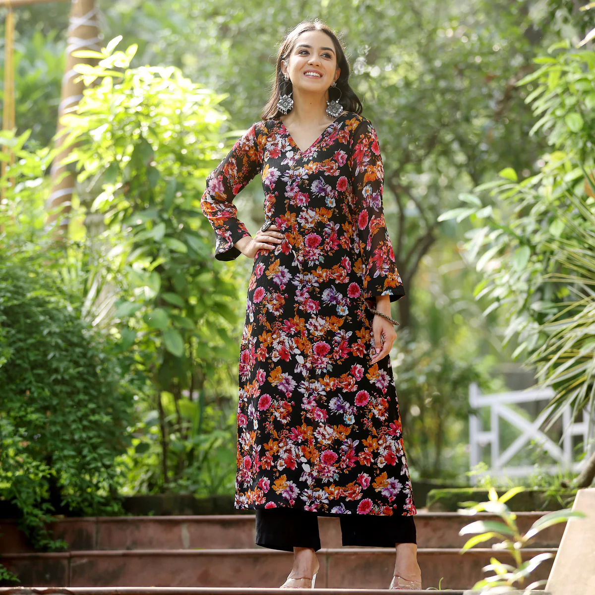 Vyas Floral Georgette Kurta - Image 11