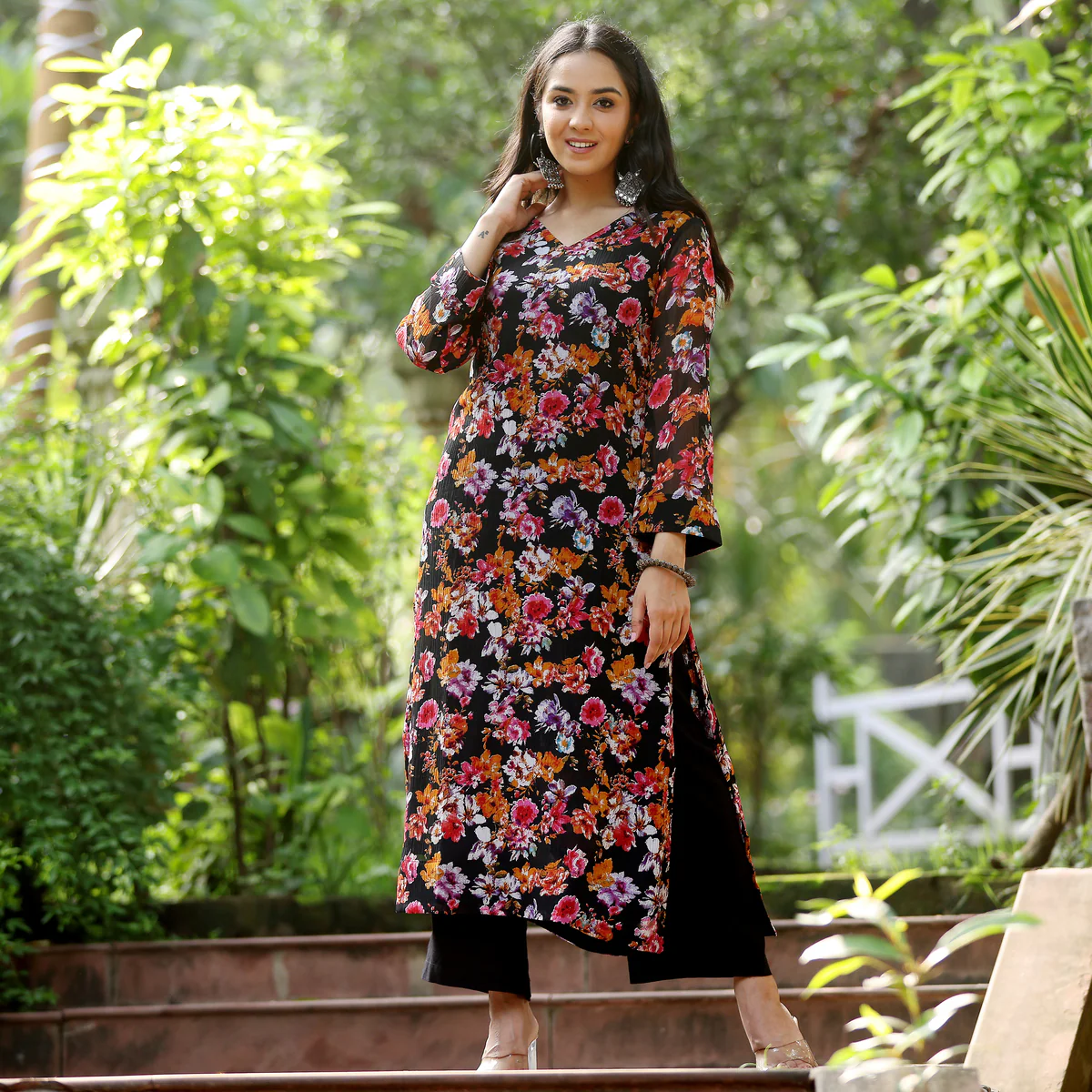 Vyas Floral Georgette Kurta - Image 6