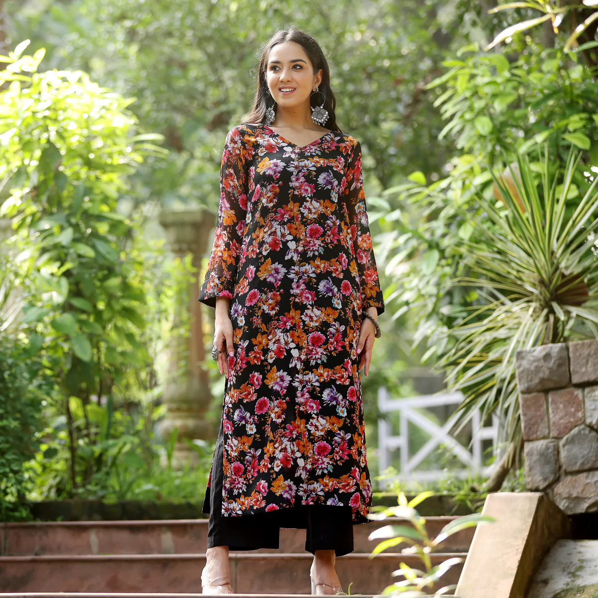 Vyas Floral Georgette Kurta - Image 7