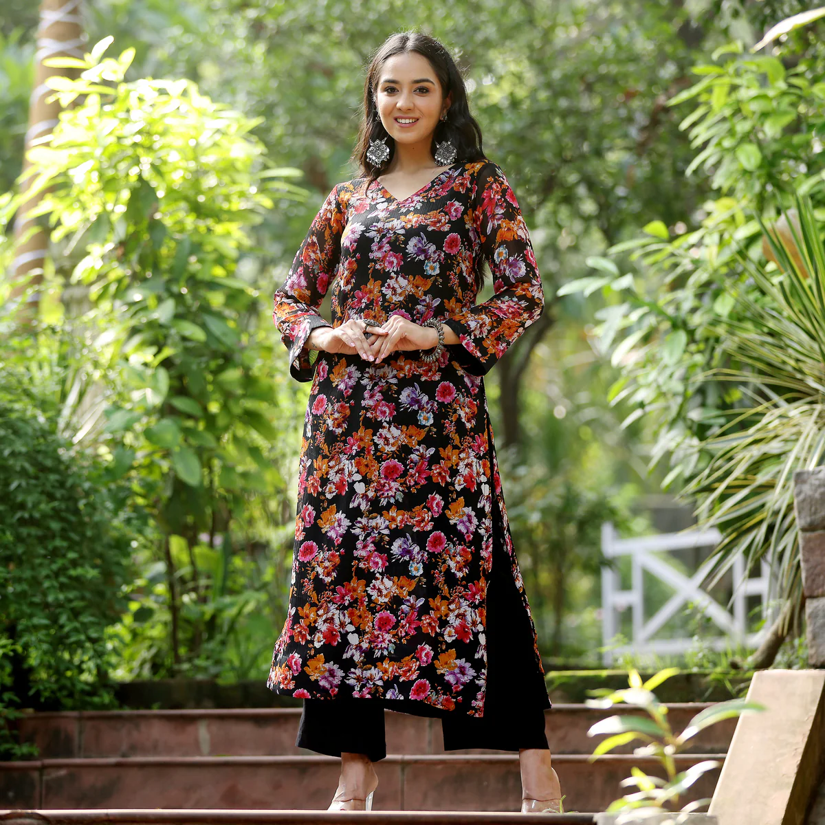 Vyas Floral Georgette Kurta - Image 9